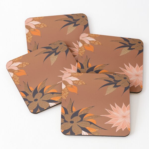 Item preview, Orange and chocolate floral  designed and sold by Roxburylane.