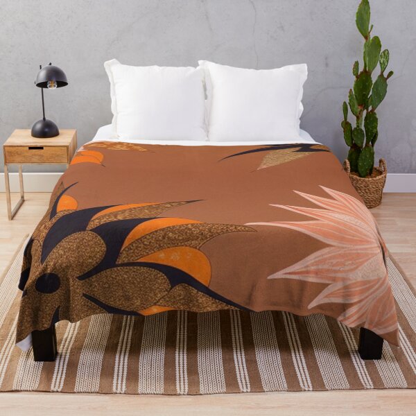 Item preview, Orange and chocolate floral  designed and sold by Roxburylane.