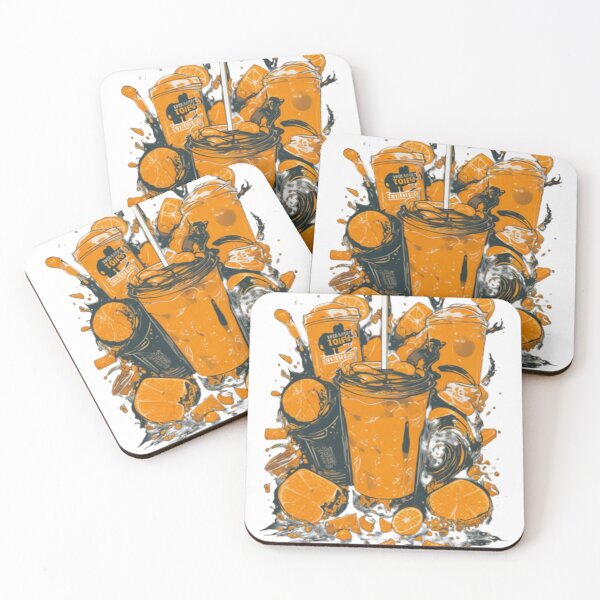 Item preview, Exquisite orange juice details lost in bubble tea background  designed and sold by ARinternational.