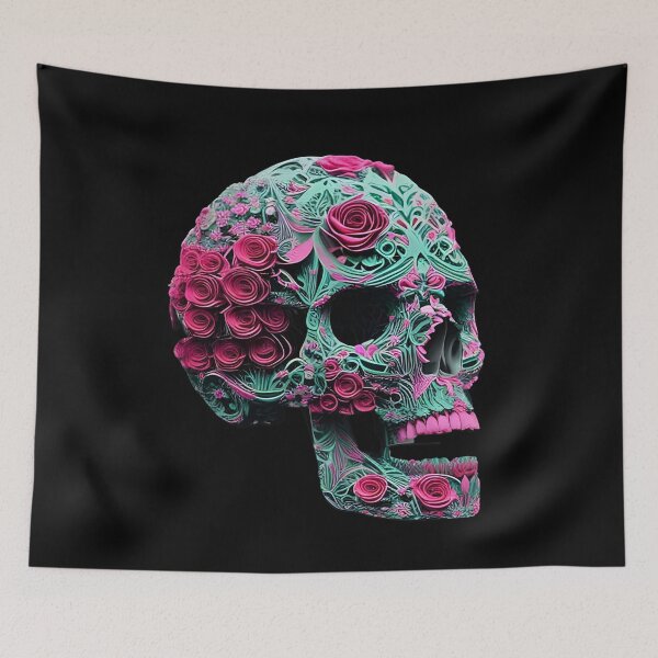 Item preview, Gothic skull with roses designed and sold by GothicRubette.