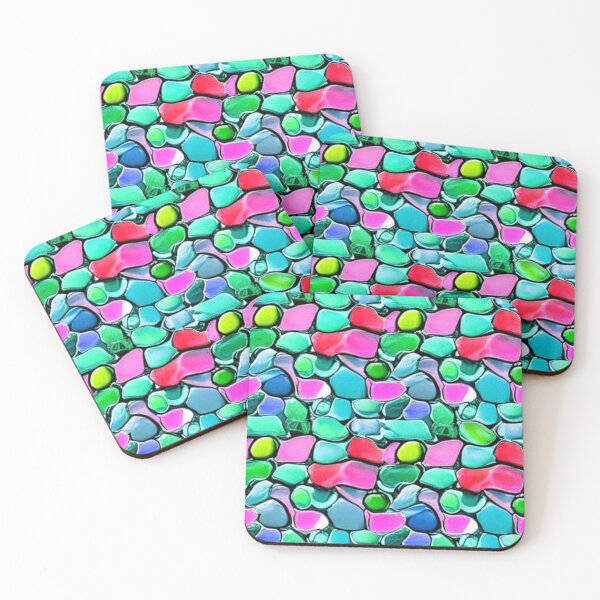 Item preview, Abstract Colorful Sea Glass Pattern designed and sold by calibrit.