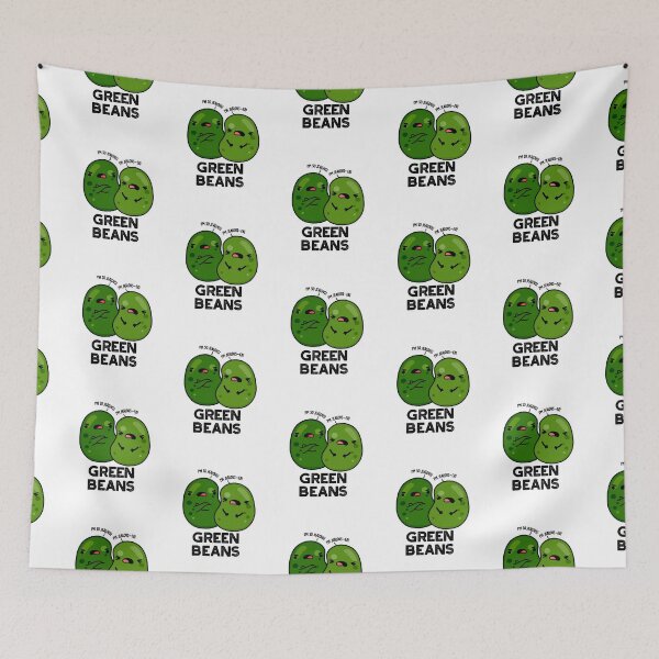 Item preview, Green Beans Cute Jealous Bean Puns designed and sold by punnybone.