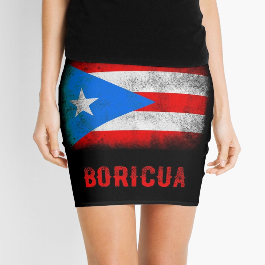 Puerto Rico Flag Boricua Nuyorican Puerto Rican T Shirt Mini Skirt By Thelariat Redbubble 1891