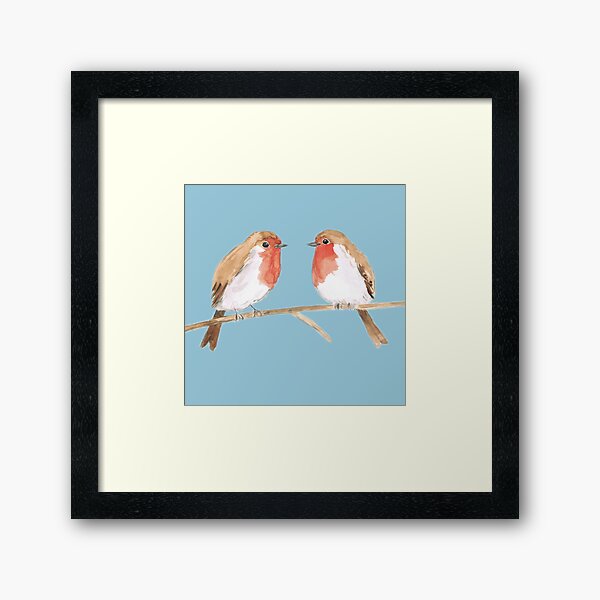 Aperçu de l'œuvre Aquarelle de deux merles créée et vendue par Bwiselizzy.