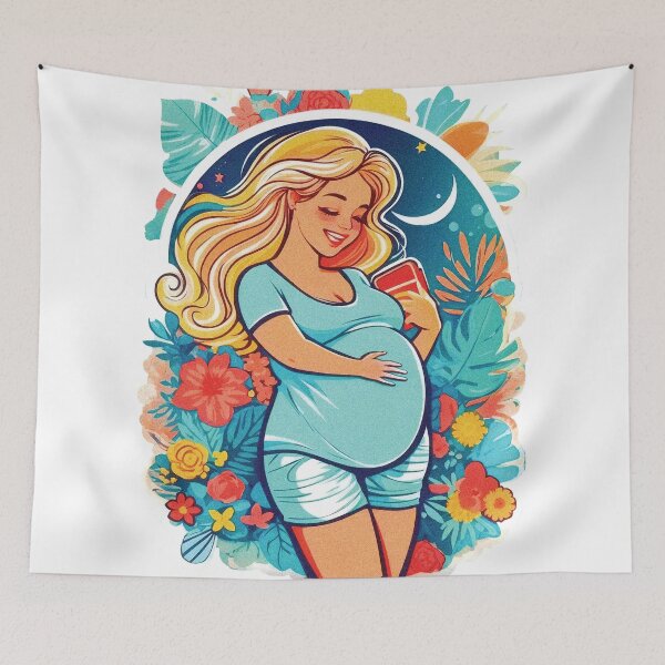 Item preview, Cute Pregnant Mama Vintage Inspired Soon To Be Mommy Groovy Design designed and sold by TriniTeeClub.