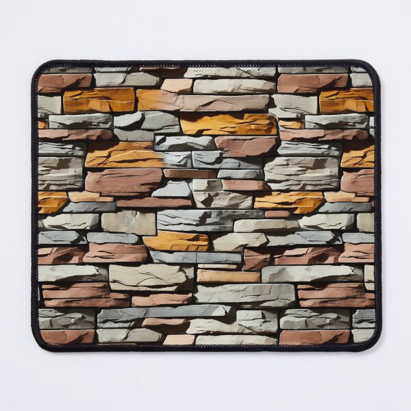 Item preview, Gray Orange Decorative Drystack Stone Wall Pattern designed and sold by Sturdust.