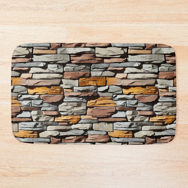 Item preview, Gray Orange Decorative Drystack Stone Wall Pattern designed and sold by Sturdust.