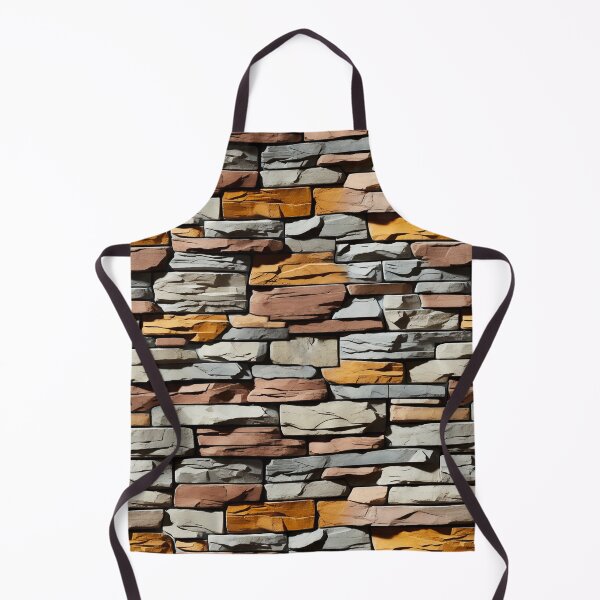 Item preview, Gray Orange Decorative Drystack Stone Wall Pattern designed and sold by Sturdust.