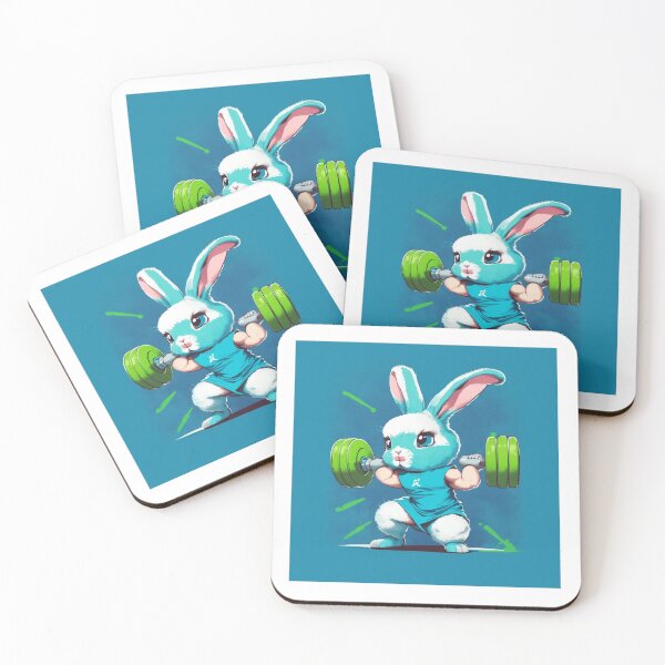 Item preview, Cute bunny lifting weights designed and sold by Sadia  Jannat.