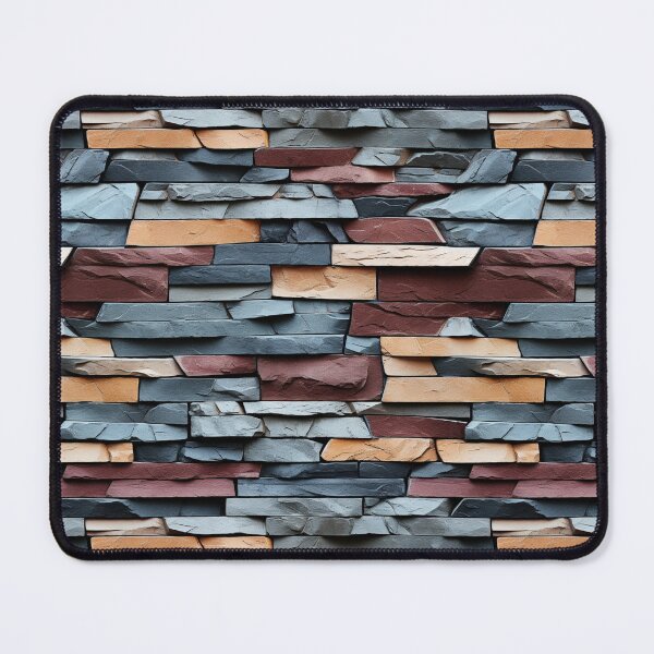 Item preview, Stacked Blue Grey Decorative Stone Cladding Pattern designed and sold by Sturdust.