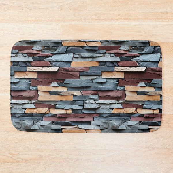 Item preview, Stacked Blue Grey Decorative Stone Cladding Pattern designed and sold by Sturdust.