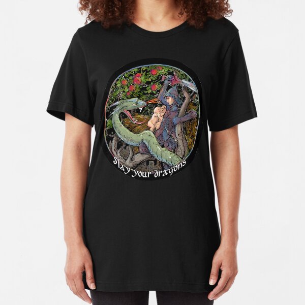 Slay Your Dragons. Gift for Jordan B. Peterson fans Slim Fit T-Shirt