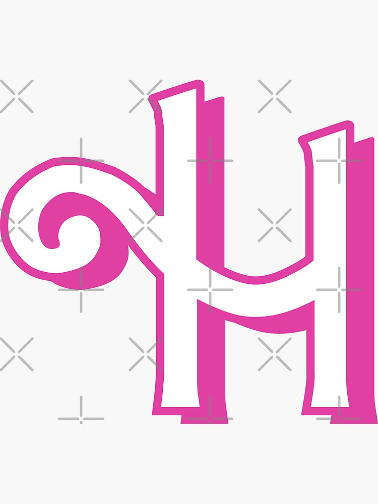 H in Pink - Alphabet - Sticker