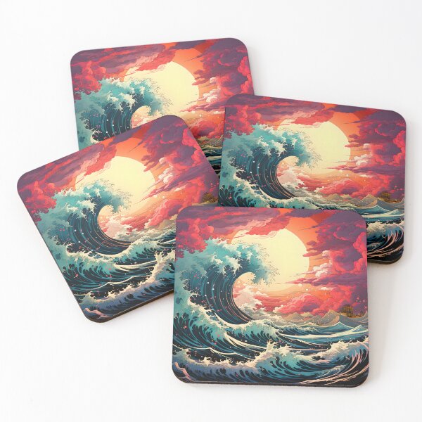 Item preview, Golden Horizon: Neon Waves in a Sunset Glow designed and sold by Viktor Surzhko.
