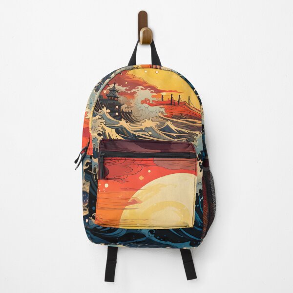 Item preview, Twilight Swell: Neon Waves Beneath a Crimson Sky designed and sold by Viktor Surzhko.