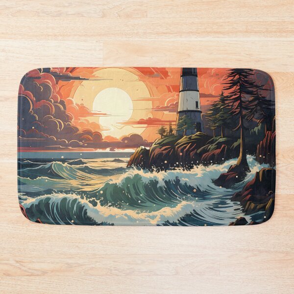 Item preview, Luminous Haven: Neon Waves Guiding the Way designed and sold by Viktor Surzhko.