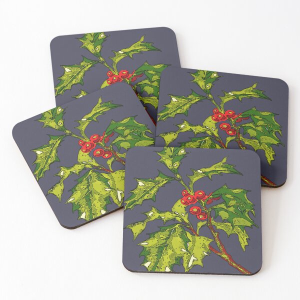 Item preview, Black Outline Art Of Christmas Holly Cut Out designed and sold by taiche.