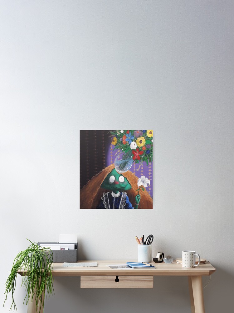 Aperçu 2 sur 3. Poster avec l'œuvre La fleuriste créée et vendue par Modelaine.