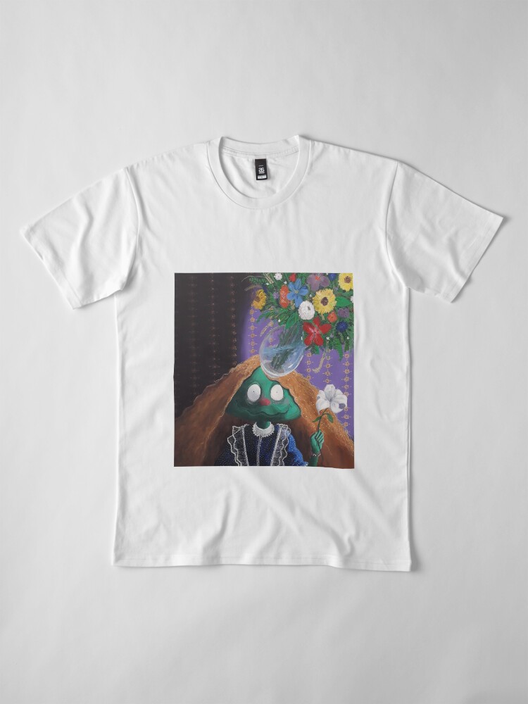 Aperçu 4 sur 6. T-shirt premium avec l'œuvre La fleuriste créée et vendue par Modelaine.