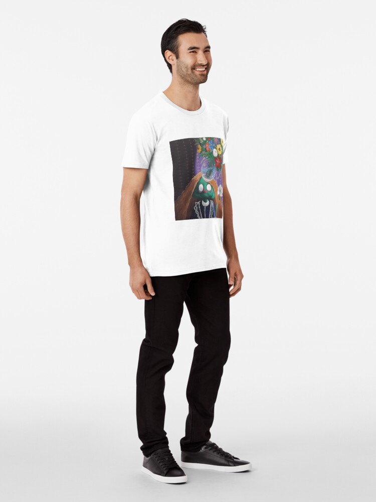 Aperçu 3 sur 6. T-shirt premium avec l'œuvre La fleuriste créée et vendue par Modelaine.