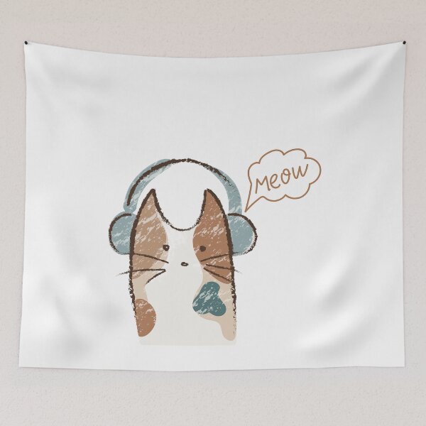Item preview, Cute Kitten with Headphones designed and sold by Aryabek.