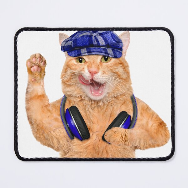 Item preview, Cat with Hat wearing Headphones designed and sold by Aryabek.