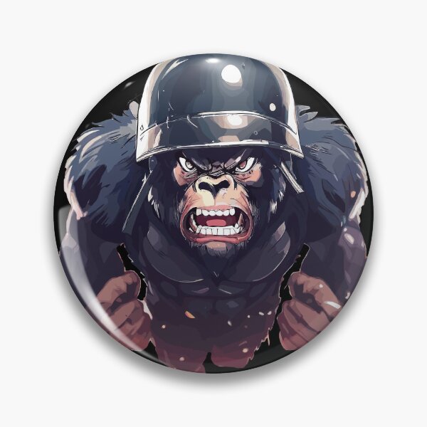 Item preview, Angry gorilla in helmet designed and sold by TomFrontierArt.