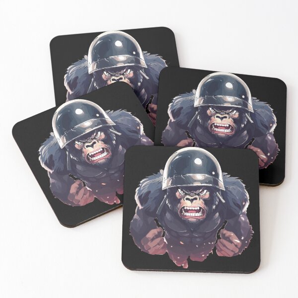 Item preview, Angry gorilla in helmet designed and sold by TomFrontierArt.