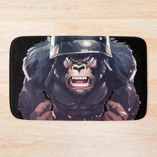 Item preview, Angry gorilla in helmet designed and sold by TomFrontierArt.