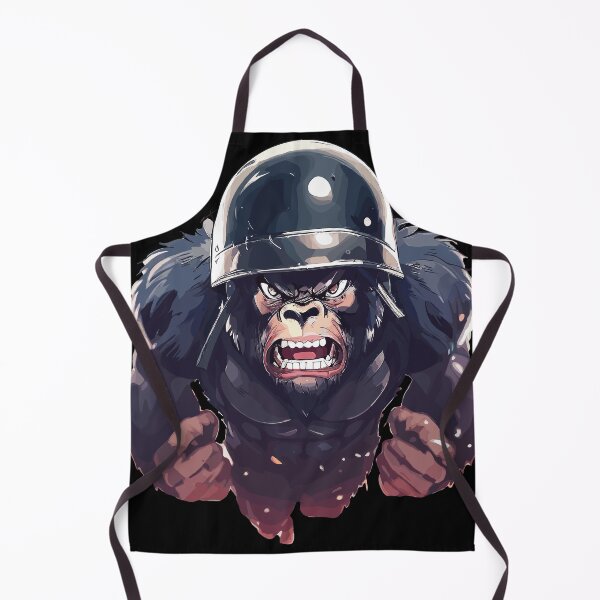 Item preview, Angry gorilla in helmet designed and sold by TomFrontierArt.