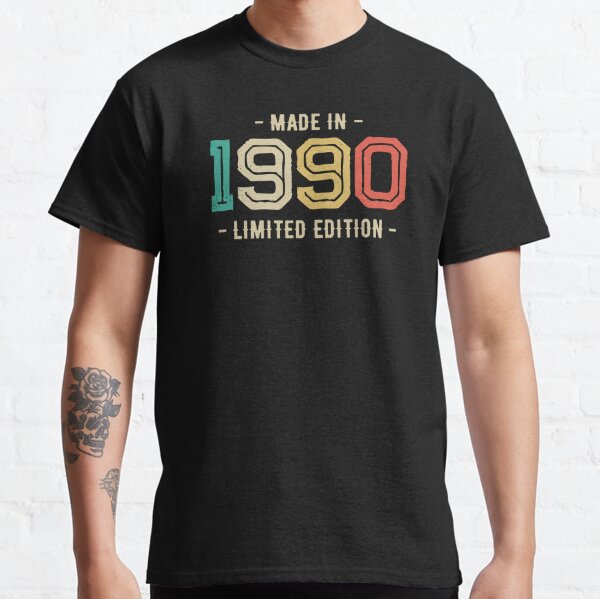 Retro Made in 1990 Limited Edition Birthday Shirt, 90s nostalgia, birthday  gift, personalized Classic T-Shirt for Sale by DeepikaSingh