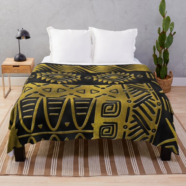 Item preview, Ethnic African Golden Pattern on black designed and sold by k9printart.