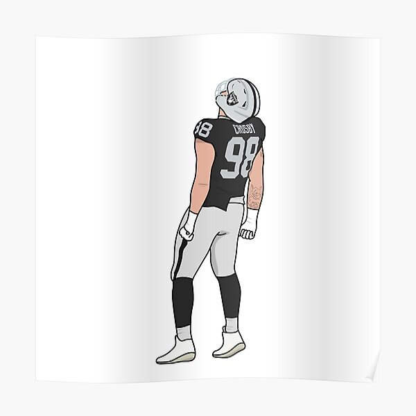 Maxx Crosby Football Paper Poster Raiders - Maxx Crosby - Posters