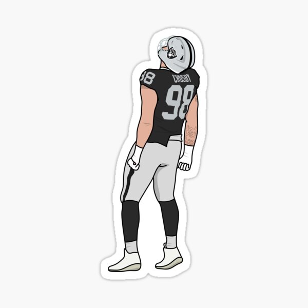 Maxx Crosby Football Paper Poster Raiders - Maxx Crosby - Sticker