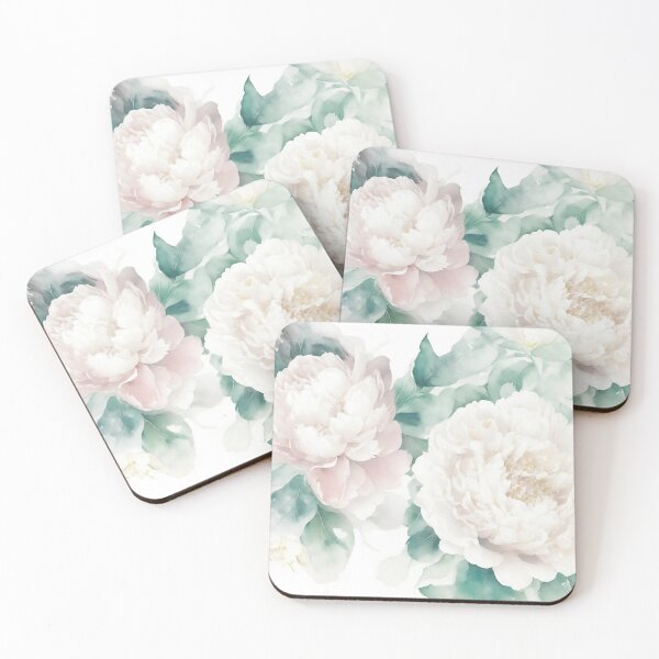 Item preview, Soft white peony flower designed and sold by ArtyBuys.