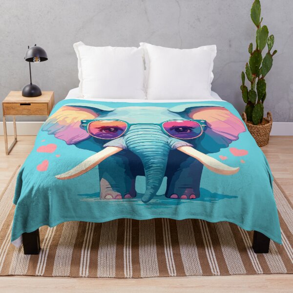 Item preview, Happy Elephant with Glasses | Colorful Illustration designed and sold by Niktarka.