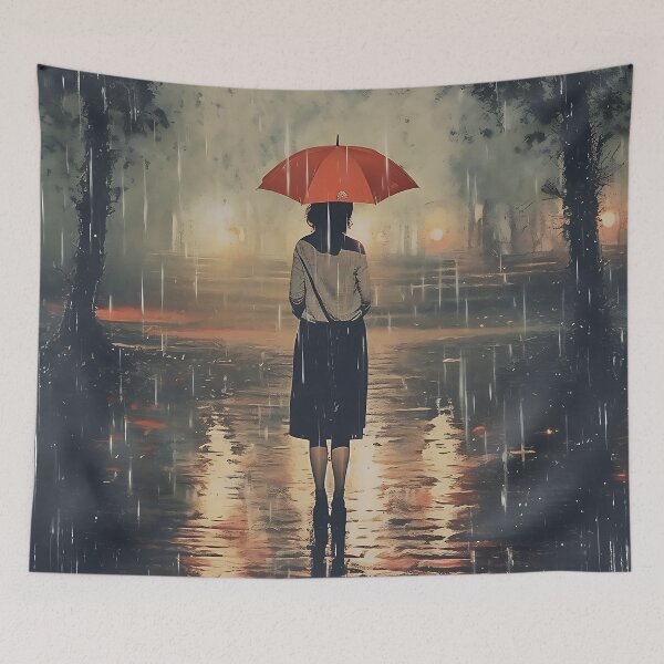 Item preview, Picture "Umbrella Girl" in the style of an oil painting designed and sold by Pflugart.