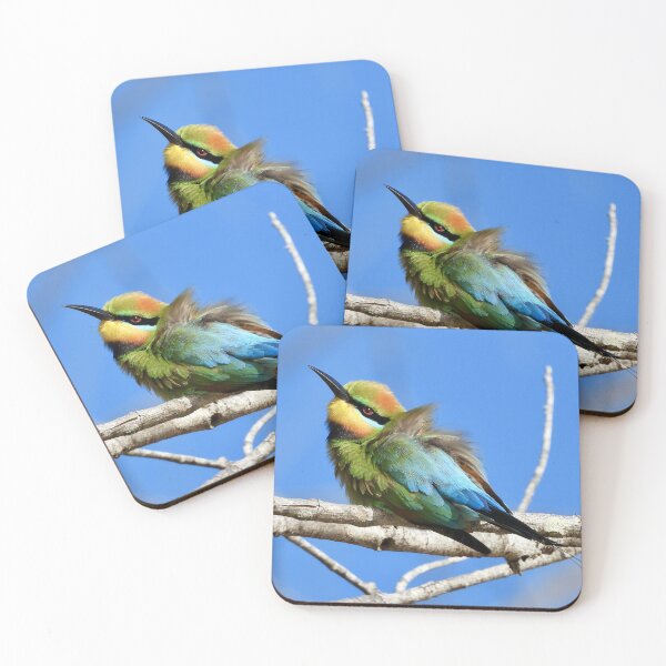 Item preview, Rainbow Bee-eater all ruffled up designed and sold by Mark Grimsley.