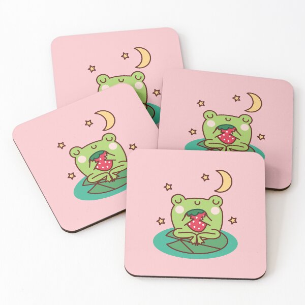 Item preview, Frog with Strawberry on Lily Pad  designed and sold by UnwindMoon.