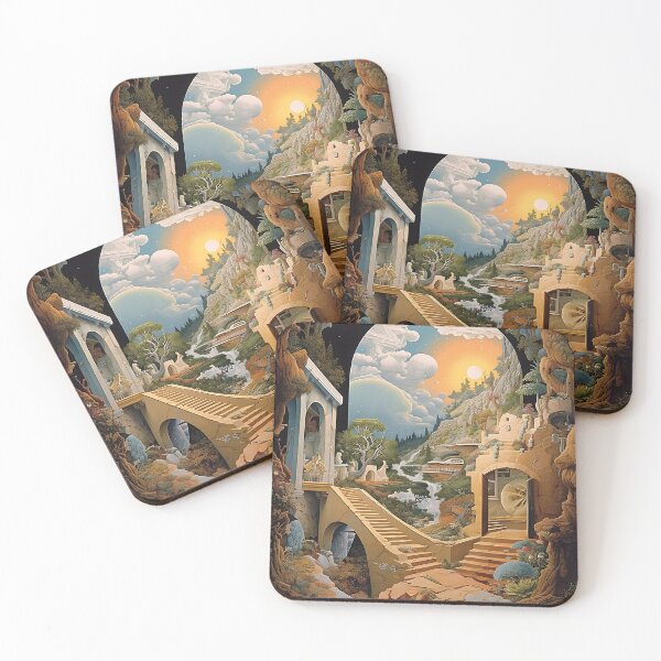 Item preview, Picture "Old Stairway" in the style of an oil painting designed and sold by Pflugart.
