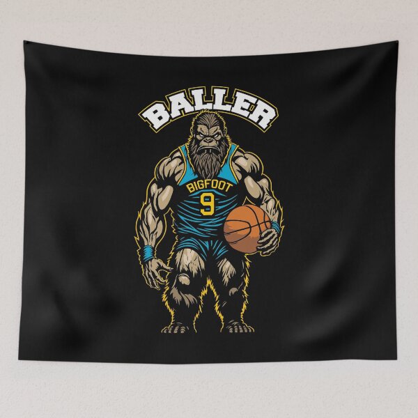 Item preview, Bigfoot Basketball Player Team Coach Funny Sasquatch Baller designed and sold by GrandeDuc.