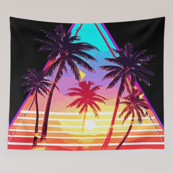 Item preview, vaporwave palm beach triangle logo designed and sold by TomFrontierArt.