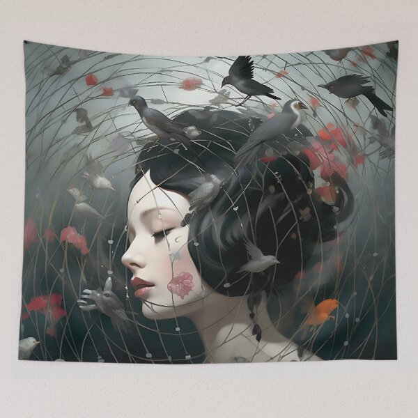 Item preview, Picture "Bird Net" in the style of an oil painting designed and sold by Pflugart.