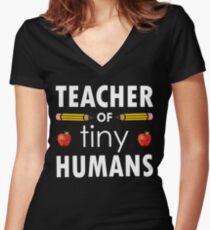 Kindergarten Teacher Gift Women's Fitted V-Neck T-Shirt