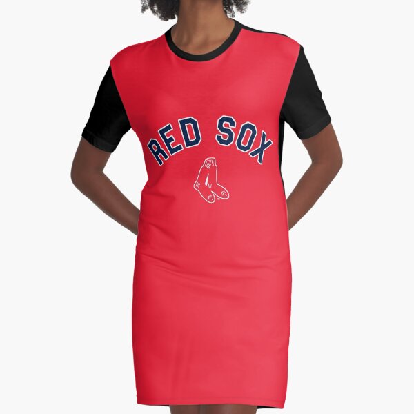 Women's Boston Red Sox Lusso White Nettie Raglan Half-Sleeve Tri-Blend T-Shirt  Dress