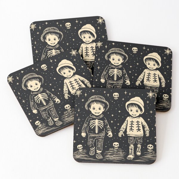 Item preview, Halloween Minimalist Symbolic Sgraffito Line Art Pattern designed and sold by BabydellArt.