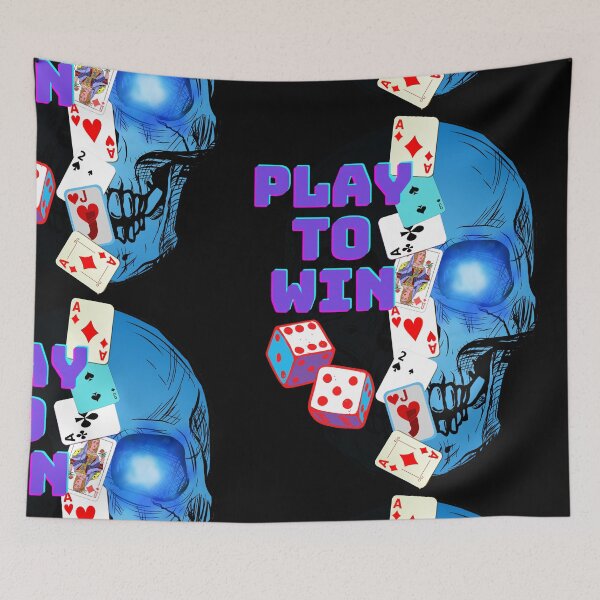 Item preview, Play To Win Poker Skull ART With Playing Cards and Dice designed and sold by MooriNjogu.