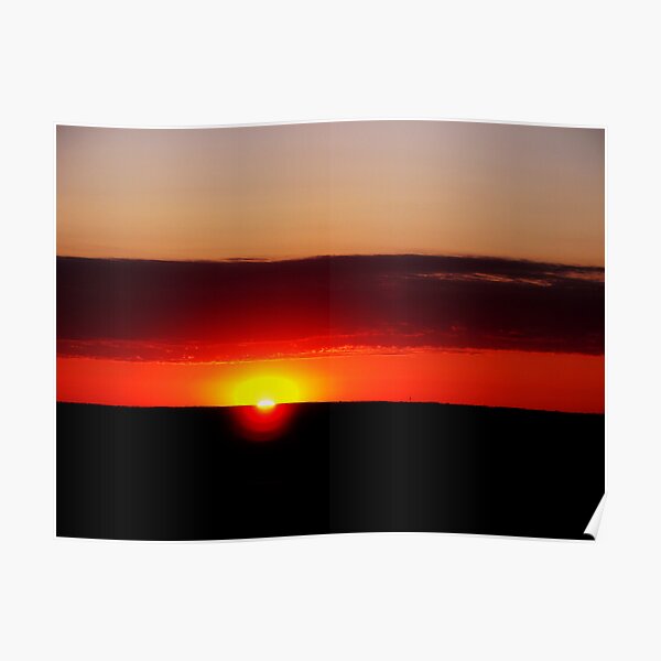 Sunset over the farm Poster
