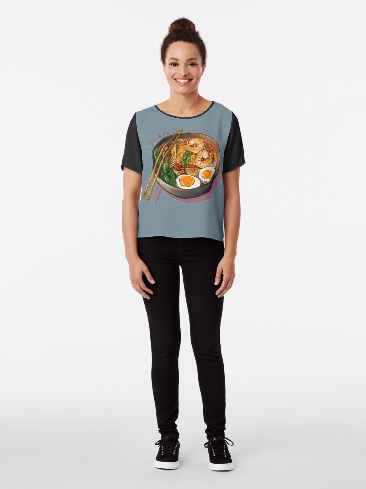 Alternate view of Japanses Ramen Noodles Bowl Chiffon Top