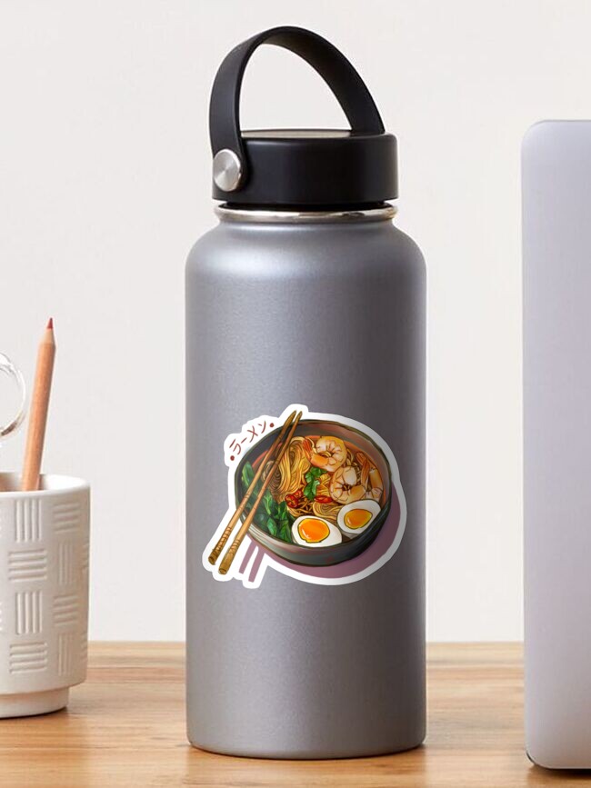 Aperçu 1 sur 3. Sticker avec l'œuvre Bol de nouilles ramen japonais créée et vendue par Wieskunde.